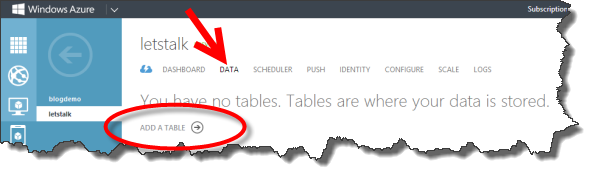 Windows Azure Mobile Services - Add First Table