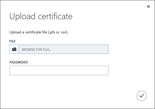 Upload certificate
