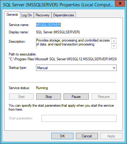 Start-Typ des SQL Servers aus Manuell umstellen